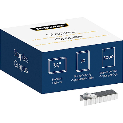 Fellowes 5000pk Half-Strip Standard Staples (FEL5009501)