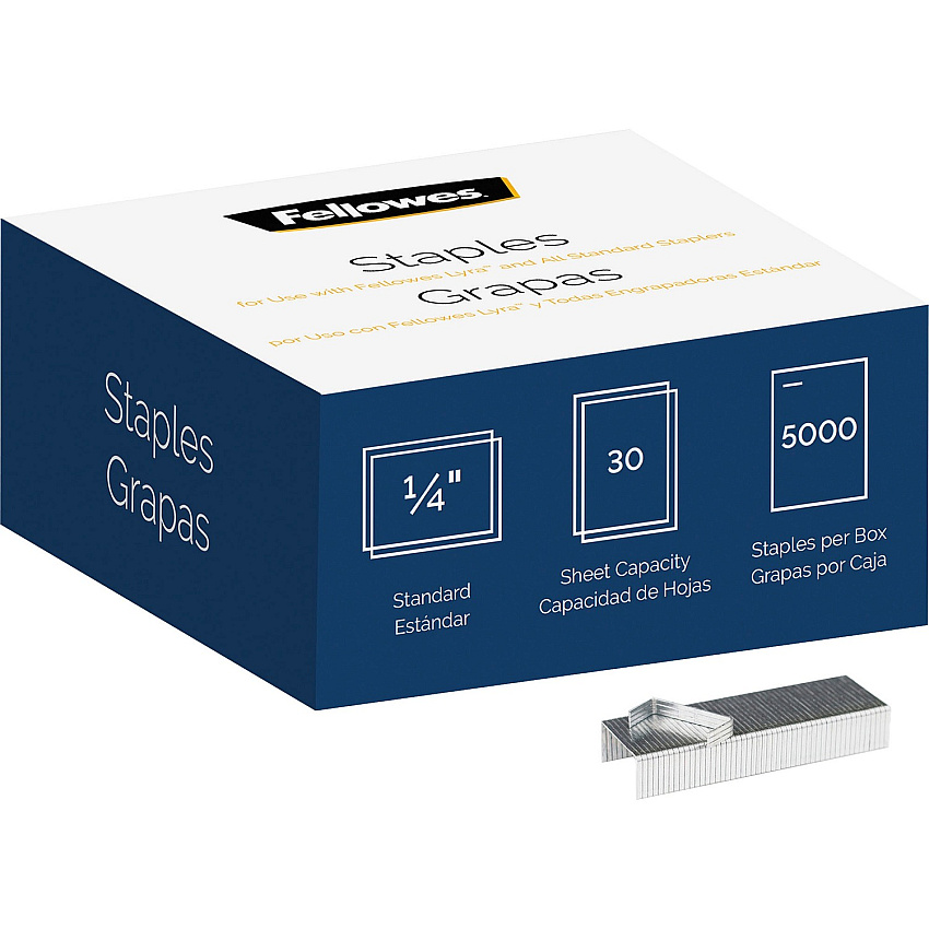 Fellowes 5000pk Half-Strip Standard Staples (FEL5009501)