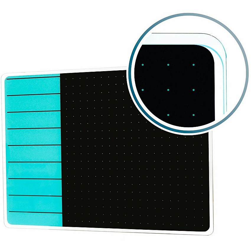 Floortex Floortex Glacier Teal & Black Plan & Grid Glass Dry Erase Board - 17" x 23" (FLRFCVGM1723TP)