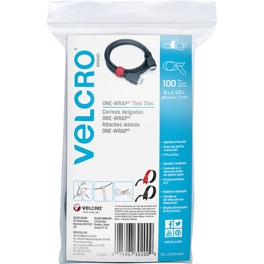 Velcro Reusable Thin Straps (VEK30200)