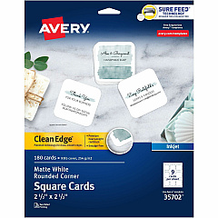 Avery Clean Edge Square Cards, Rounded Corners, 2.5" x 2.5" (AVE35702)