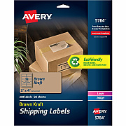 Avery Shipping Labels,, Kraft Brown, 2" x 4" , 250 Labels (5784) (05784)