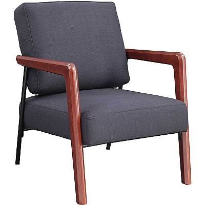 Lorell Upholstered Rubber Wood Lounge Chair (LLR67000)