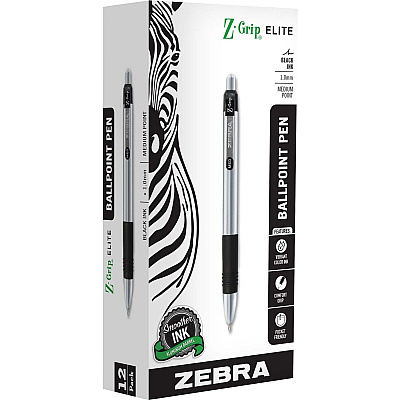 Zebra Z-Grip Elite Metal Retractable Ballpoint Pen (ZEB27010)