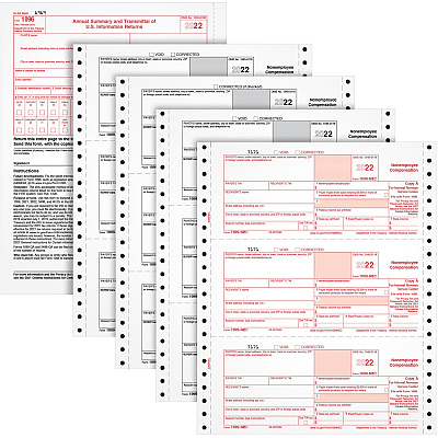 TOPS 4-part 1099-NEC Tax Forms (TOP2299NEC)