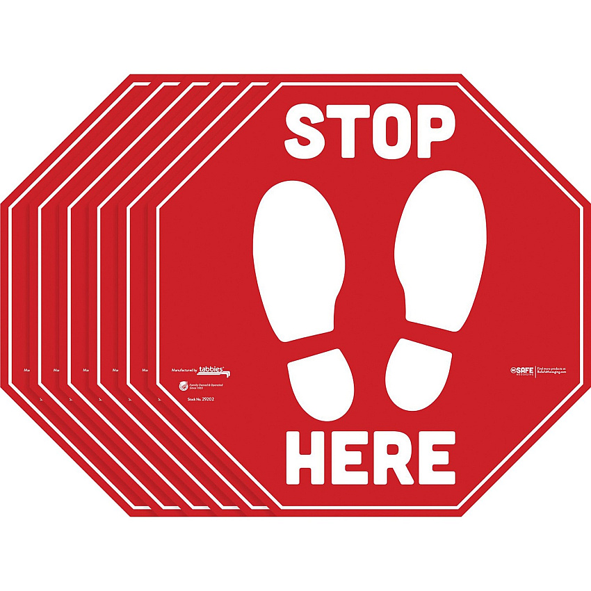 Tabbies BeSafe STOP HERE Messaging Carpet Decals (TAB29202)