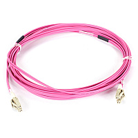 Black Box Om4 50/125 Multimode Fiber Optic Patch Cable - 10/40/100g, Lszh, Lc To Lc, Erika Violet, 3-m (9.8-ft.) (FOM4003MLCLC)