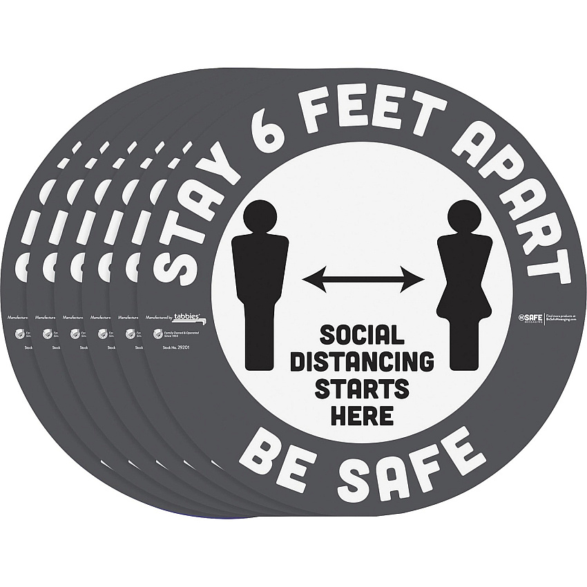 Tabbies BeSafe STAY 6 FEET APART Floor Decals (TAB29201)