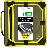 Five Star Zipper Binder With Expansion Panel, 2" Rings, Assorted Colors (MEA29052)
