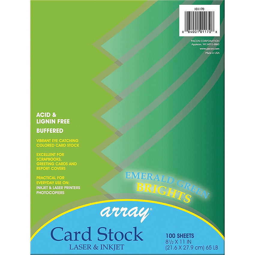 Pacon Color Brights Cardstock - Emerald Green (PACP101170)