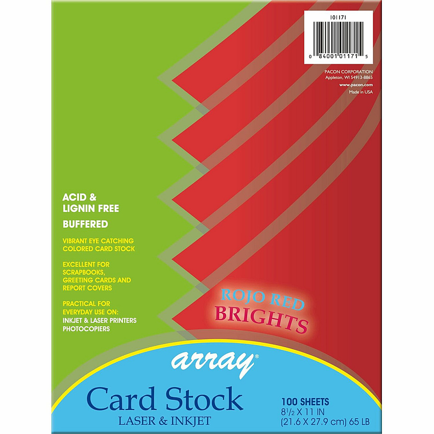 Pacon Color Brights Cardstock - Rojo Red (PACP101171)