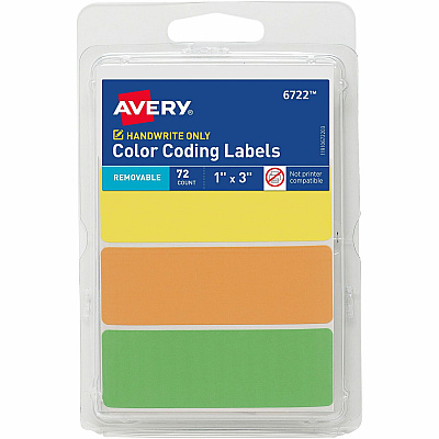 Avery Rectangular Removable Color Coding Labels on Small Sheets (06722)