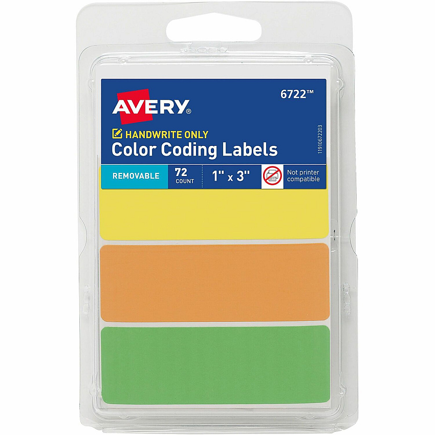 Avery Rectangular Removable Color Coding Labels on Small Sheets (06722)