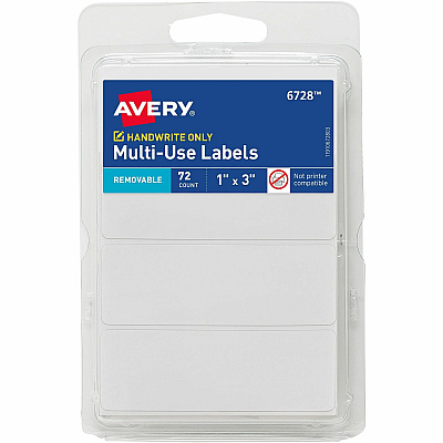 Avery Removable Multi-Use ID Labels on Small Sheets - Handwrite Only (06728)