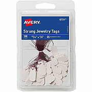 Avery Jewelry Tags, Strung, 13/16" x 3/8" , 100 Tags (6731) (06731)