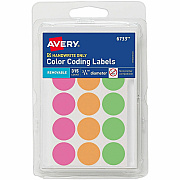 Avery 3/4" Round Removable Color Coding Labels - Handwrite Only (06733)