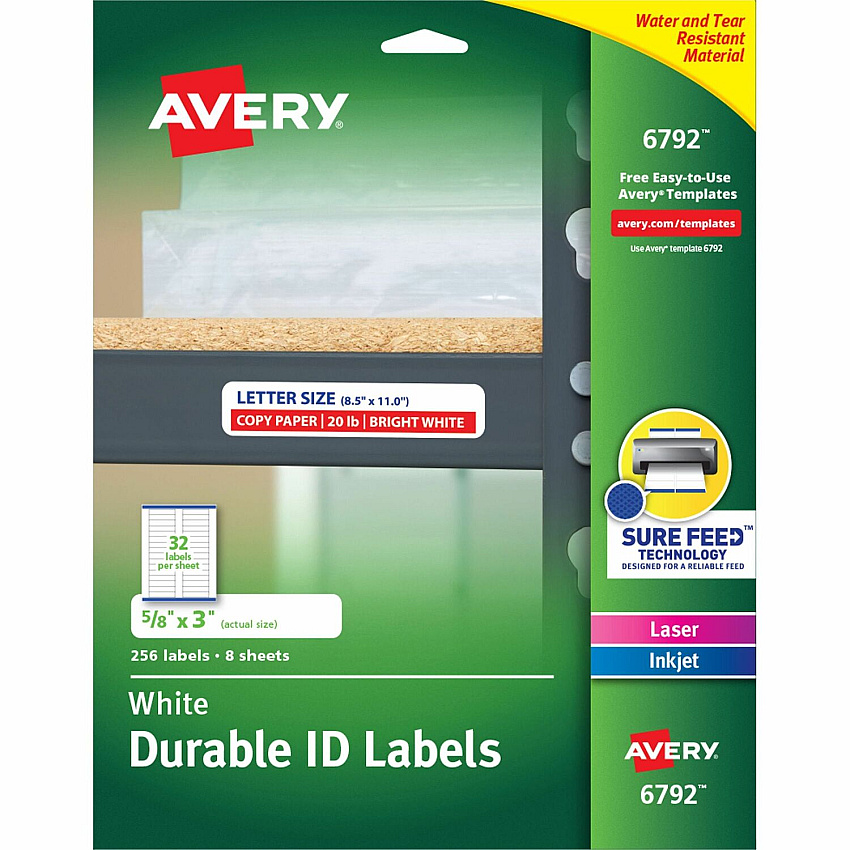 Avery Permanent Durable ID Labels with Sure Feed(R) Technology (06792)