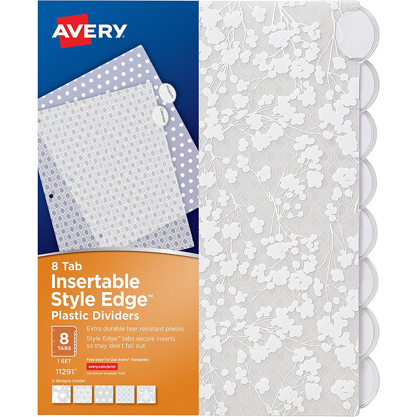 Avery Style Edge Insertable Plastic Dividers (11291)