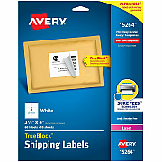 Avery Shipping Labels, Sure Feed, 3-1/3" x 4" , 60 White Labels (15264)