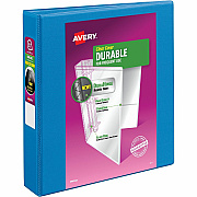 Avery Durable View 3 Ring Binder, 1.5" Slant Rings, 1 Blue Binder (17834)