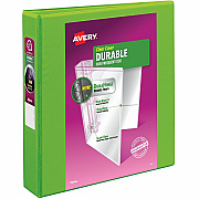 Avery Durable View 3 Ring Binder, 1.5" Slant Rings, 1 Chartreuse Binder (17835)