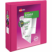 Avery Durable View 3 Ring Binder, 2" Slant Rings, 1 Pink Binder (17836)
