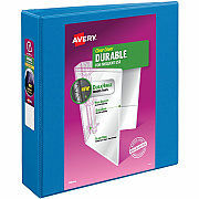 Avery Durable View 3 Ring Binder, 2 Inch Slant Rings, 1 Pool Blue Binder (17837)