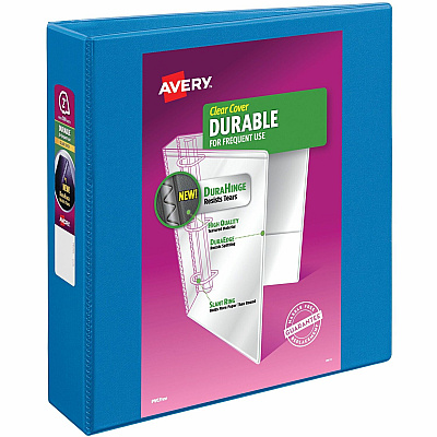 Avery Durable View 3 Ring Binder, 2 Inch Slant Rings, 1 Pool Blue Binder (17837)