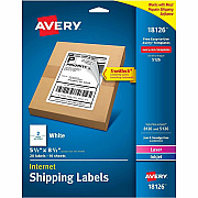 Avery Internet Shipping Labels, 5-1/2" x 8-1/2" , 20 Labels (18126)