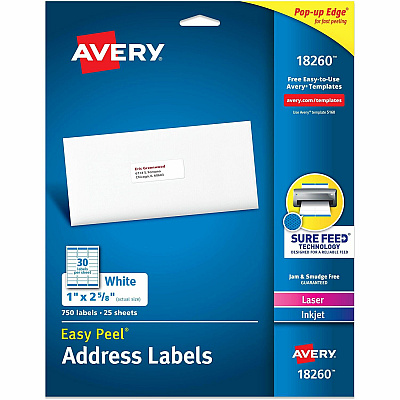 Avery Easy Peal Sure Feed Address Labels (18260)