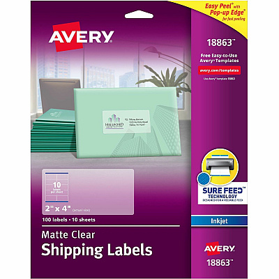 Avery Easy Peel Inkjet Printer Mailing Labels (18863)