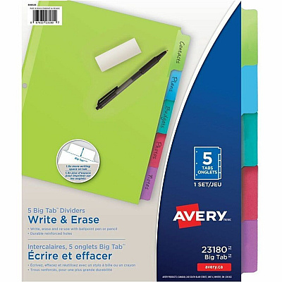Avery Big Tab™ Write & Erase Dividers (23180)