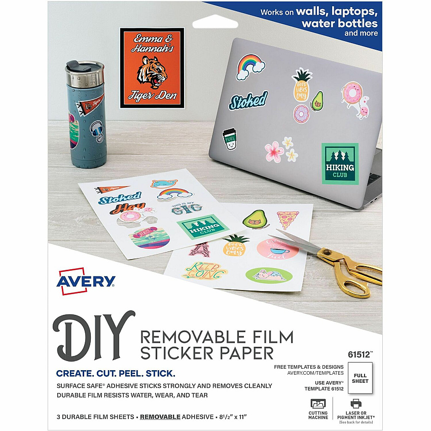 Avery Surface Safe Printable Decal Stickers (61512)