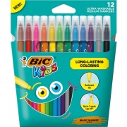 BIC Kids Markers, Assorted, 10 Pack (BKCMJ10AST)