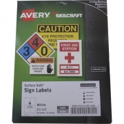 Skilcraft Avery Surface Safe Sign Labels (6875089)