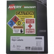 Skilcraft Avery Surface Safe Sign Labels (6878147)