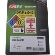 Skilcraft Avery Surface Safe Sign Labels (6878151)