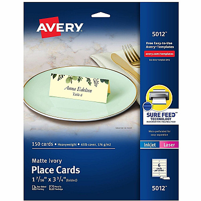 Avery Ivory Matte 2-sided Place Cards (05012)
