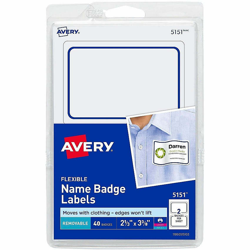 Avery Flexible Name Badge Labels (05151)