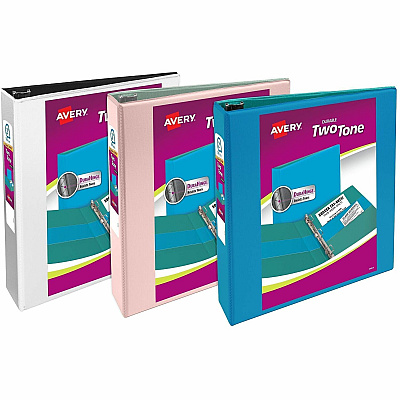 Avery Two-Tone Binder, 2 Inch Slant Rings, Color Will Vary (17236)