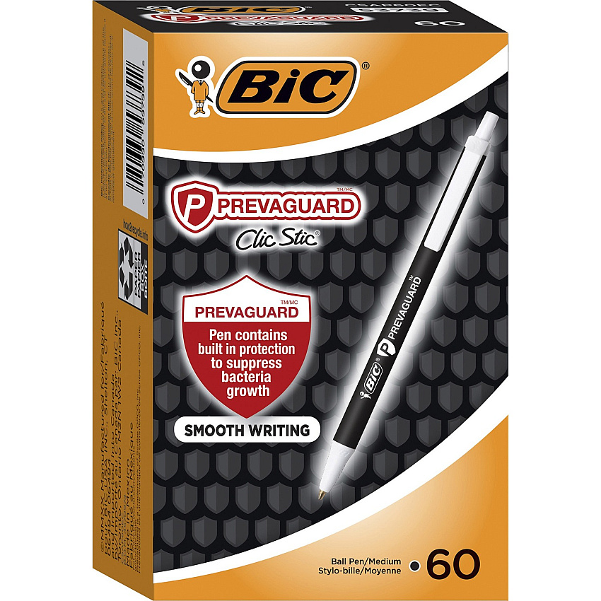 BIC PrevaGuard Clic Stic Antimicrobial Pens (BICCSAP60ECBK)