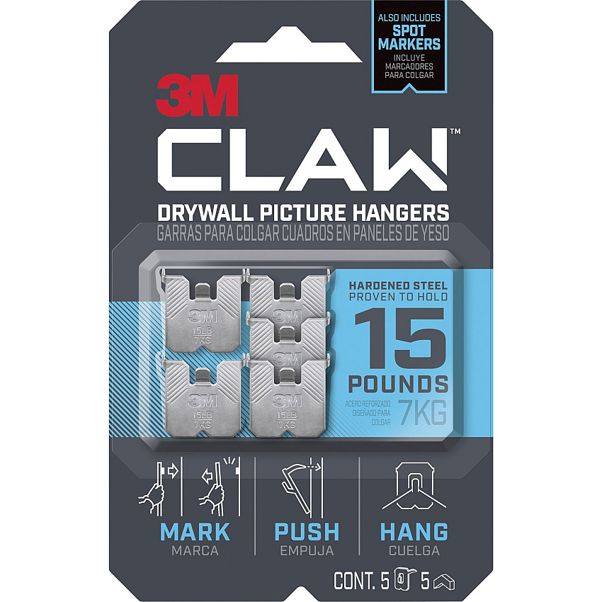 3M CLAW Drywall Picture Hanger (MMM3PH15M5ES)