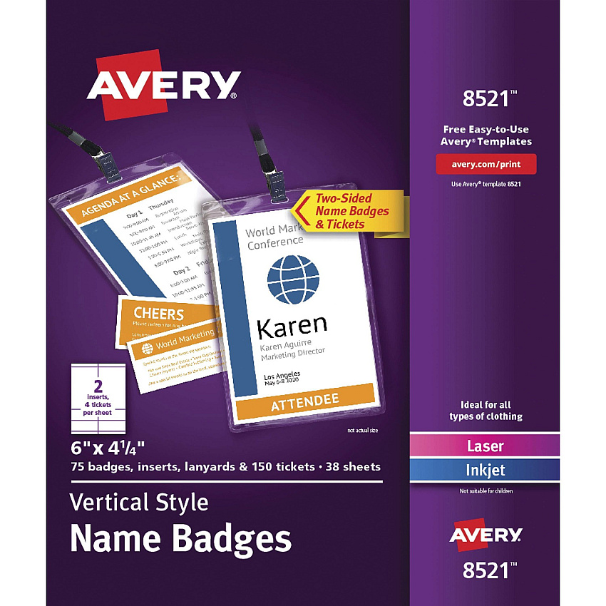 Avery Vertical Name Badges (08521)