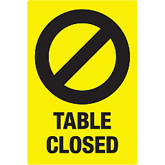 Avery Surface Safe TABLE CLOSED Preprinted Decals (AVE83075)