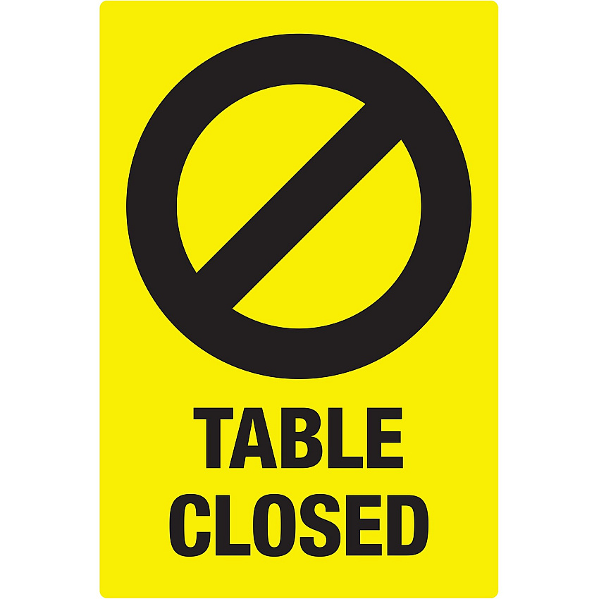 Avery Surface Safe TABLE CLOSED Preprinted Decals (AVE83075)