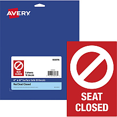 Avery Surface Safe SEAT CLOSED Chair Decals (AVE83076)