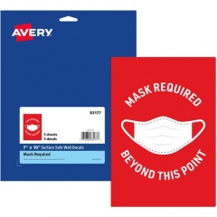 Avery Surface Safe MASK REQUIRED Wall Decals (83177)