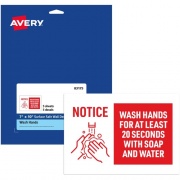 Avery Surface Safe NOTICE WASH HANDS Wall Decals (83175)