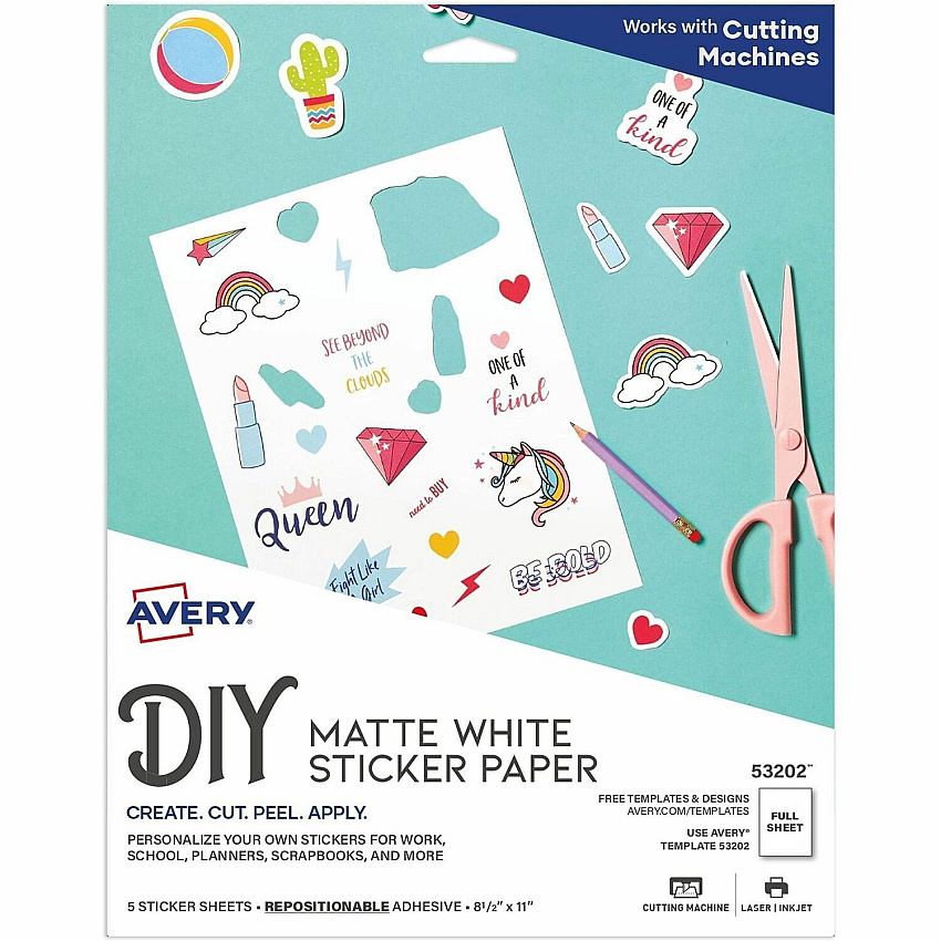 Avery Matte White Sticker Project Paper (53202)