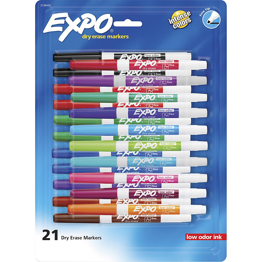 EXPO Low-Odor Dry Erase Fine Tip Markers (SAN2138429)